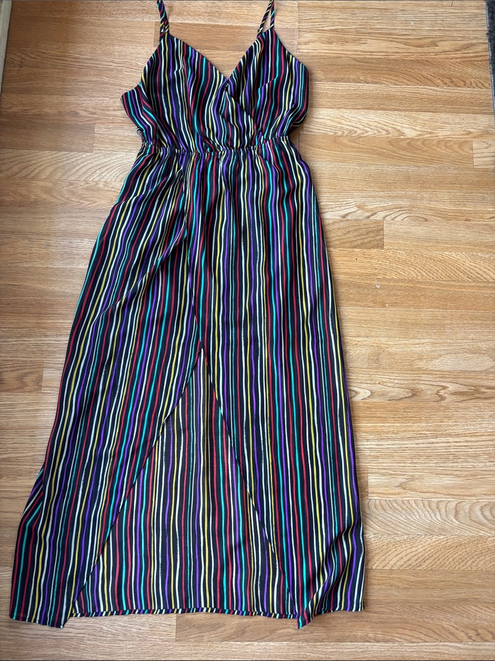 Mimi Chica- Multi-color striped Disco dress